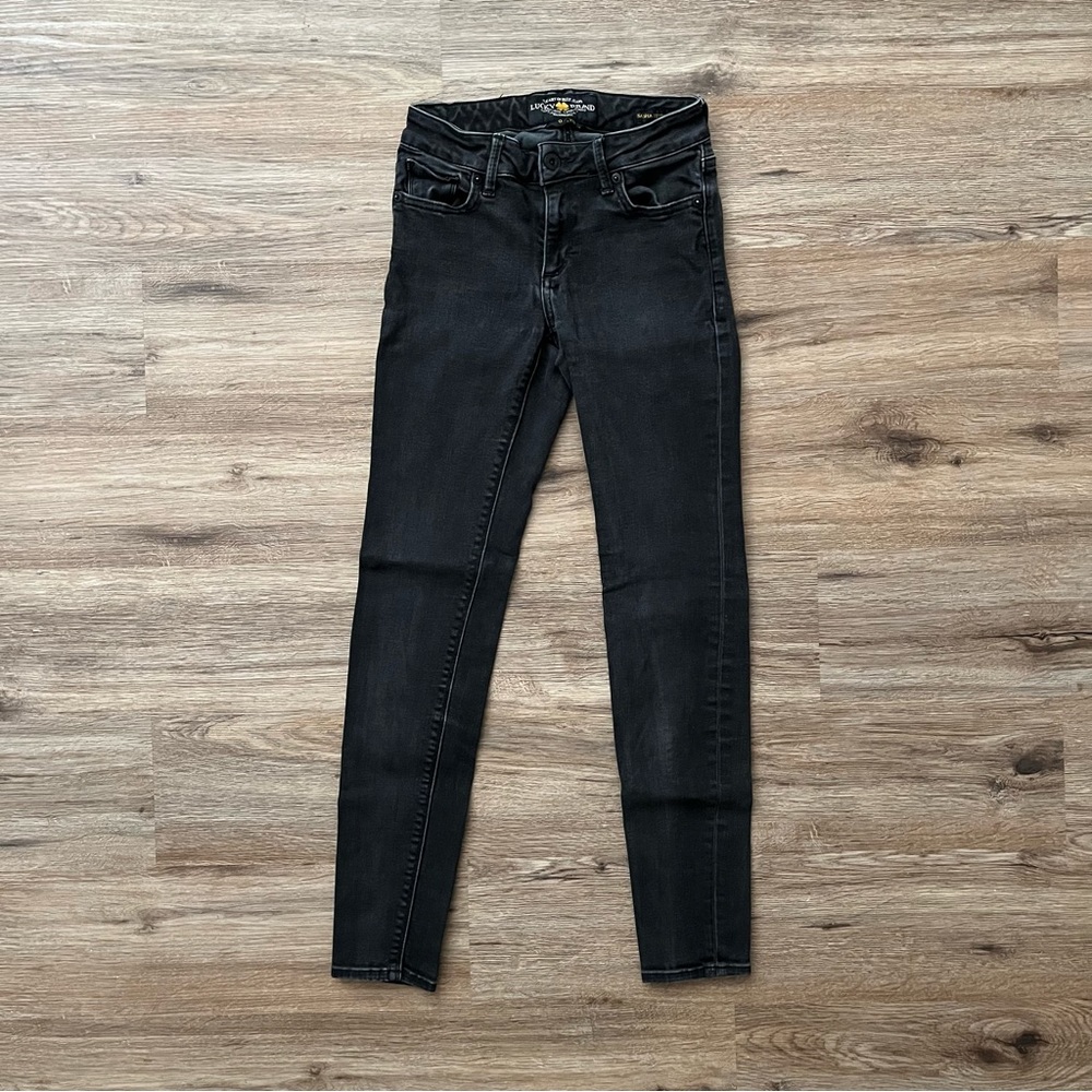 Lucky Brand Black Sasha Super Skinny Jeans Size 0 25 🍀